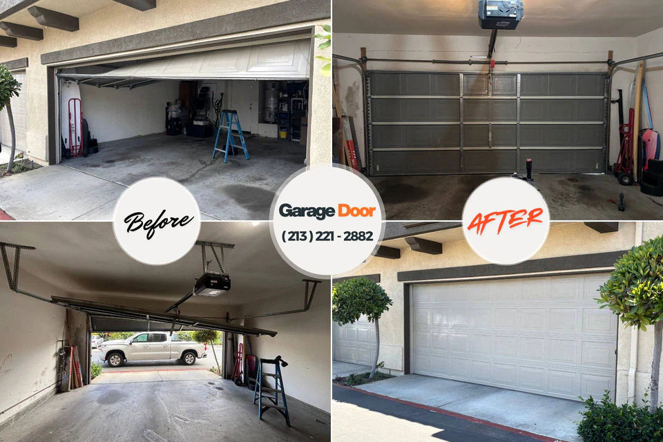 Before and after: garage door repair Richton, MS